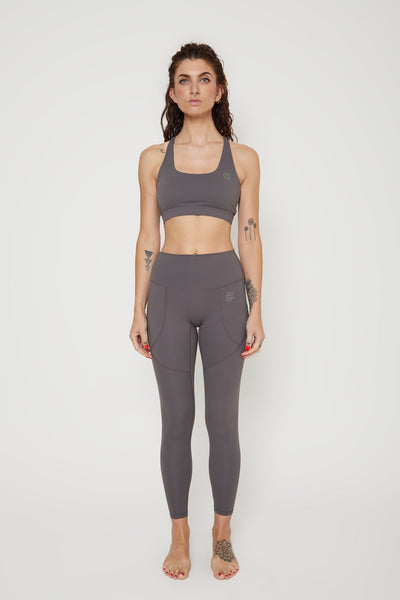 Grey Racer Back Sports Bra - SRPLY